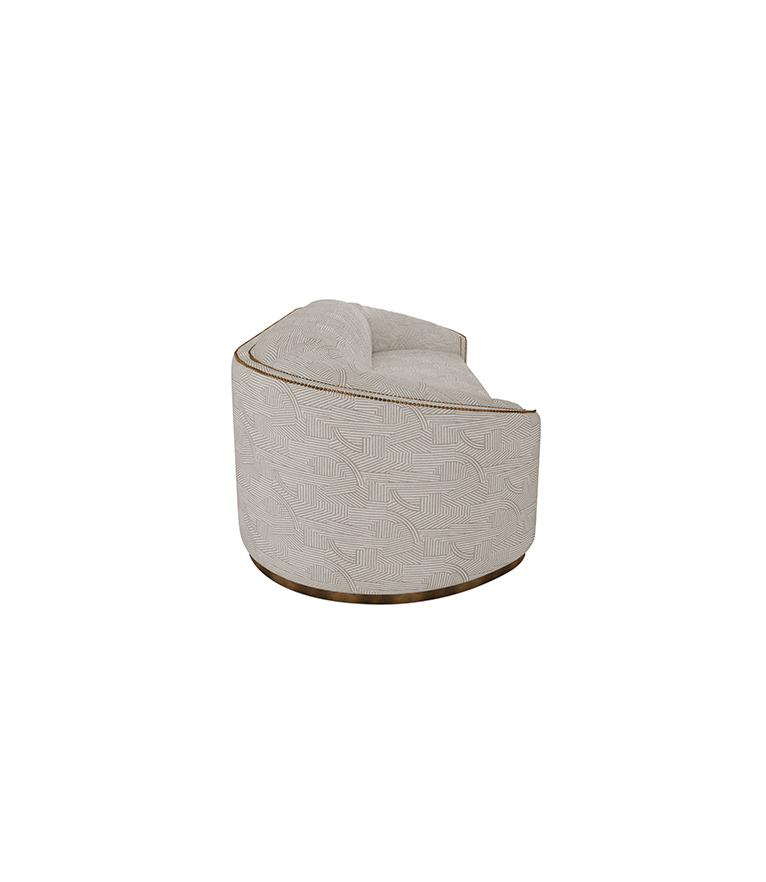 Wales Sofa -  Velvet Upholstered Curved with Nailhead Trim - Home'Society