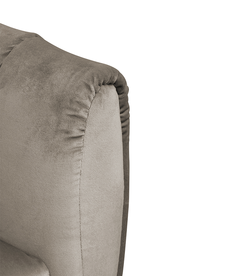 Oreas Armchair - Fully Upholstered Grey Velvet Channel-Tufted - Home'Society