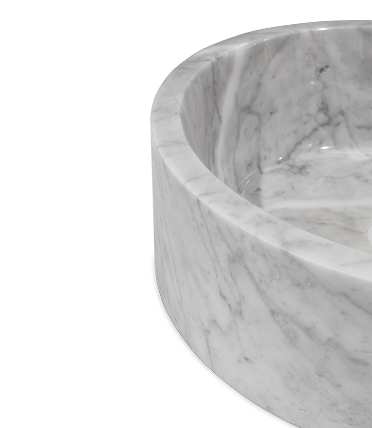 Koi Sink - Round in Nero Marquina, Carrara or Estremoz Marble - Home'Society