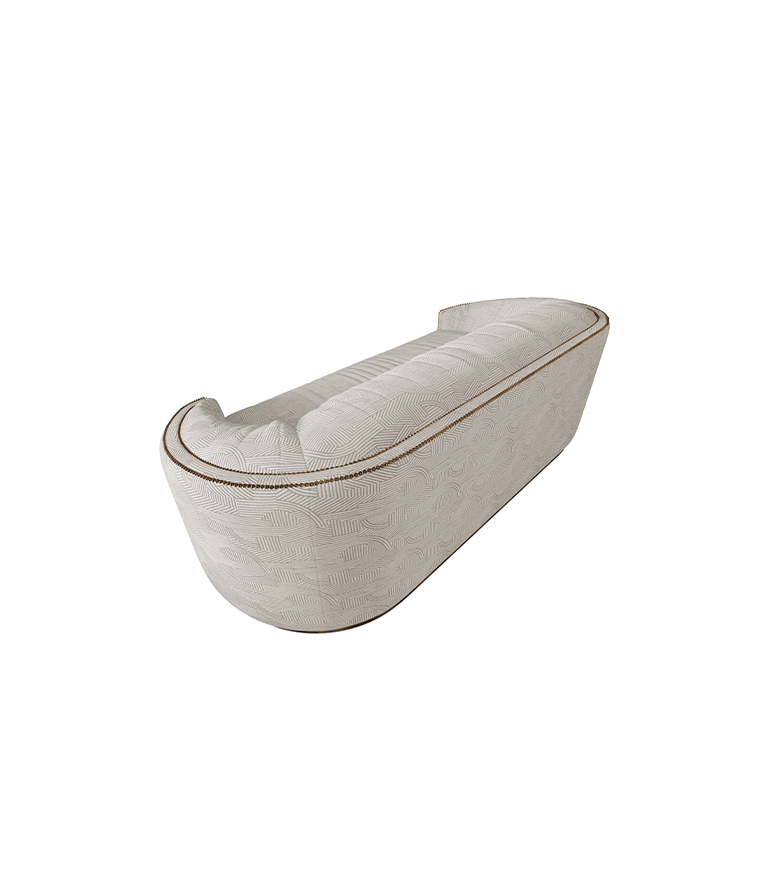 Wales Sofa -  Velvet Upholstered Curved with Nailhead Trim - Home'Society