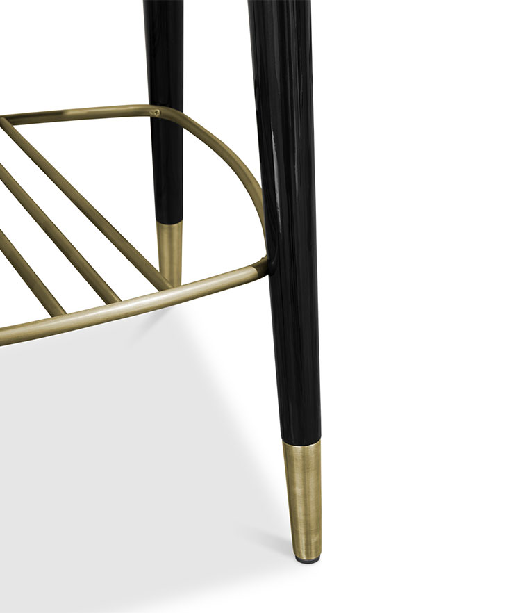 Plum Counter Stool - with Glossy Black Legs Modern Contemporary Design - Home'Society