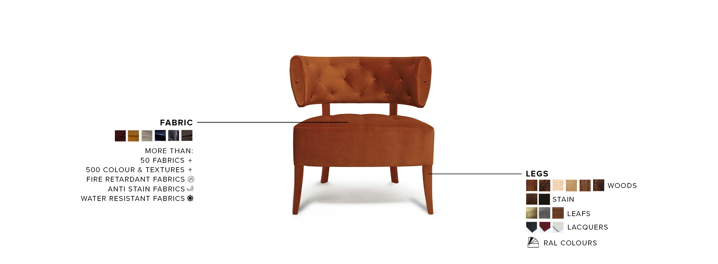 Zulu Armchair - Fully Upholsetered in Velvet Modern Contemporary Seating - Home'Society
