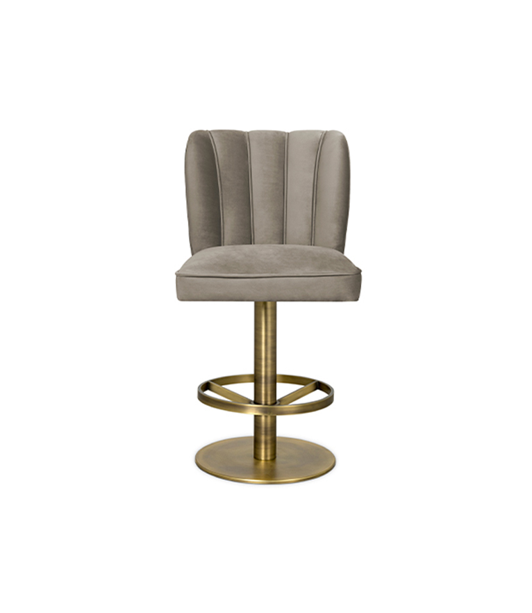 Dalyan II Counter Stool - With A Modern Design Upholstered In Velvet - Home'Society