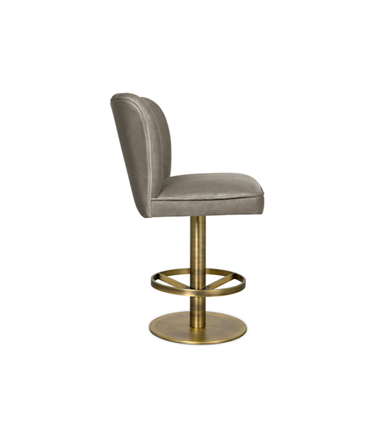 Dalyan II Counter Stool - With A Modern Design Upholstered In Velvet - Home'Society