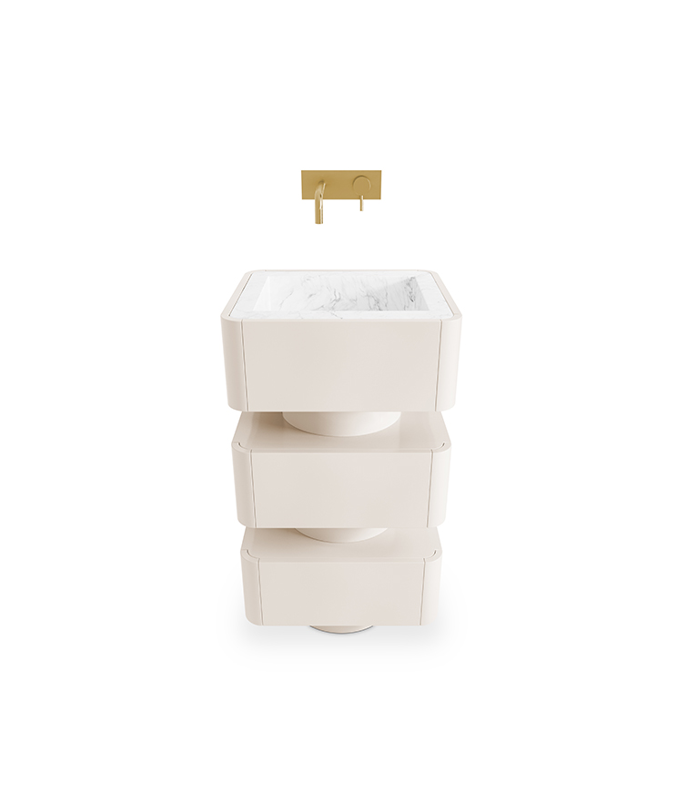 Shinto Pedestal Sink - With A Nero Marquina Marble Sink With A Modern Design - Home'Society