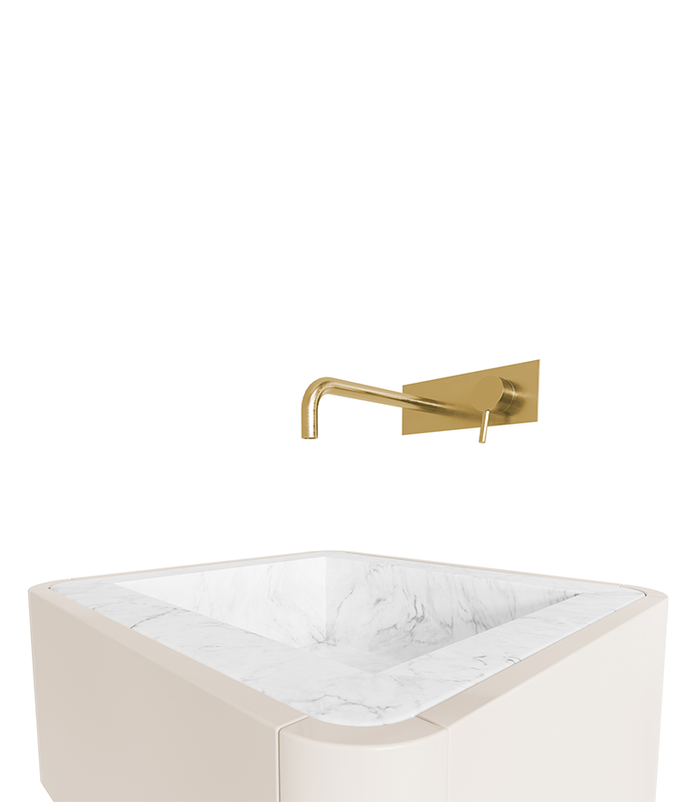 Shinto Pedestal Sink - With A Nero Marquina Marble Sink With A Modern Design - Home'Society