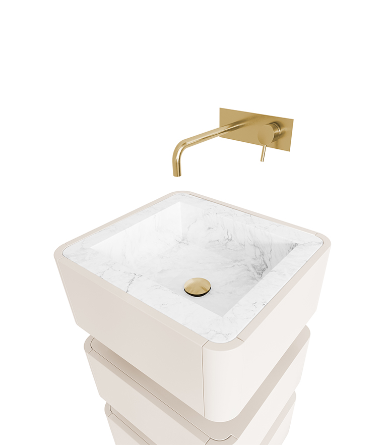 Shinto Pedestal Sink - With A Nero Marquina Marble Sink With A Modern Design - Home'Society