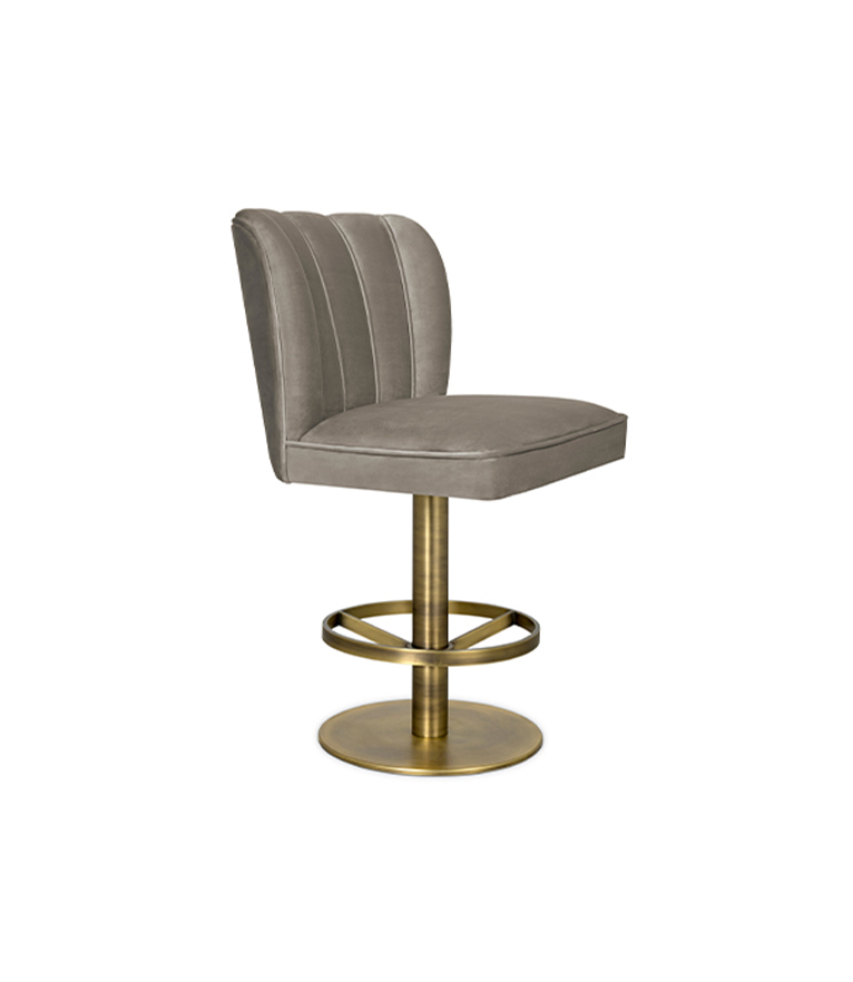 Dalyan II Counter Stool - With A Modern Design Upholstered In Velvet - Home'Society