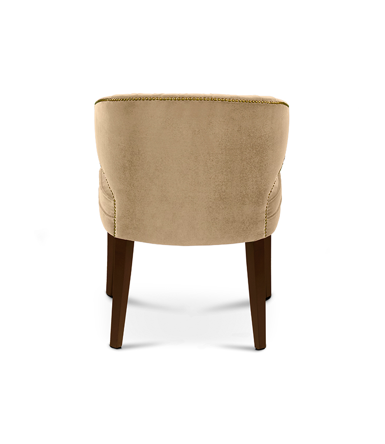 Ibis Dining Chair - Velvet Upholstered with Brass Nailhead Trim - Home'Society