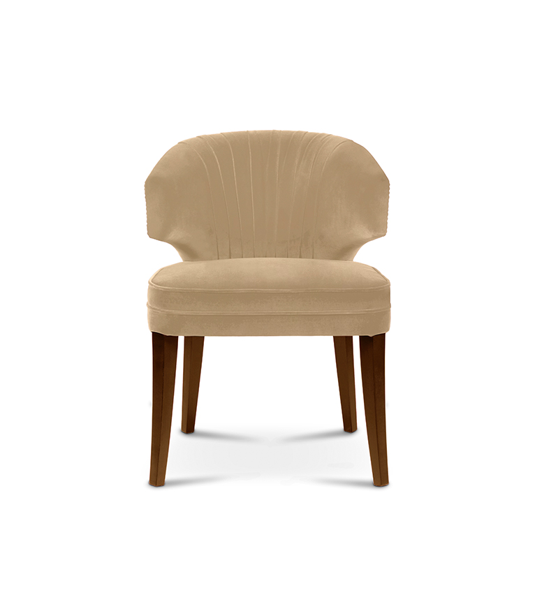 Ibis Dining Chair - Velvet Upholstered with Brass Nailhead Trim - Home'Society
