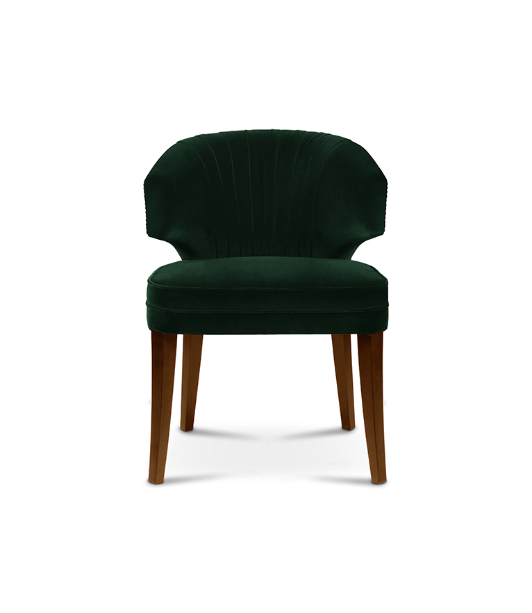 Ibis Dining Chair - Velvet Upholstered with Brass Nailhead Trim - Home'Society