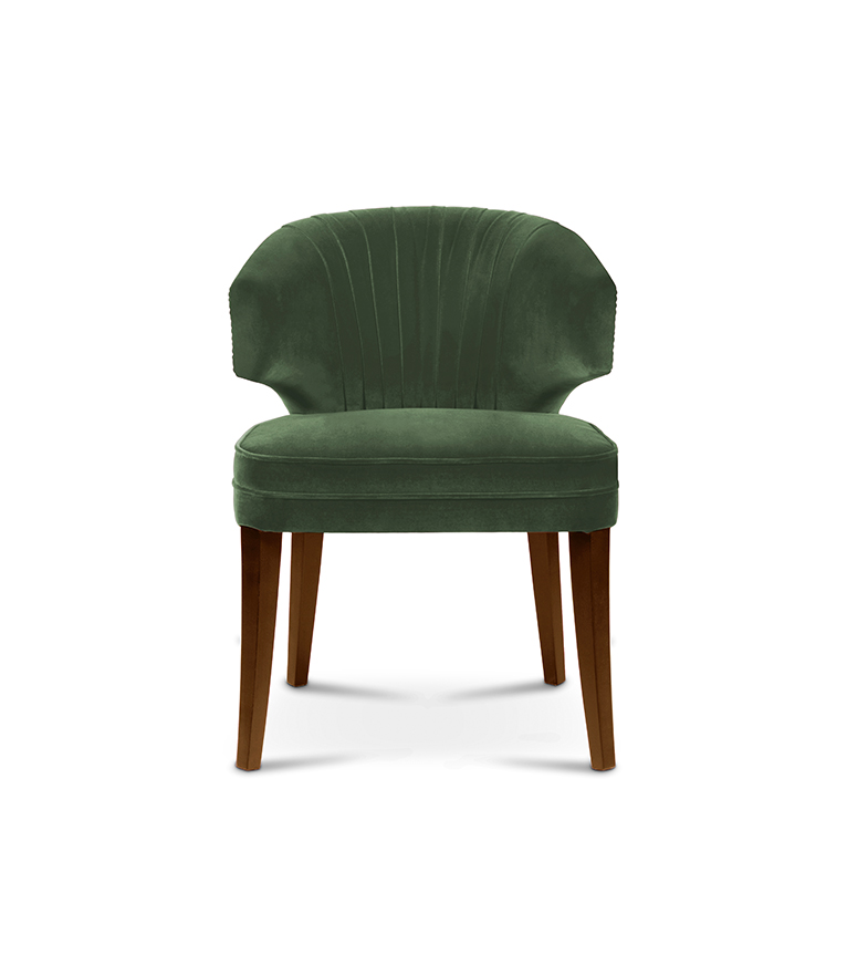 Ibis Dining Chair - Velvet Upholstered with Brass Nailhead Trim - Home'Society