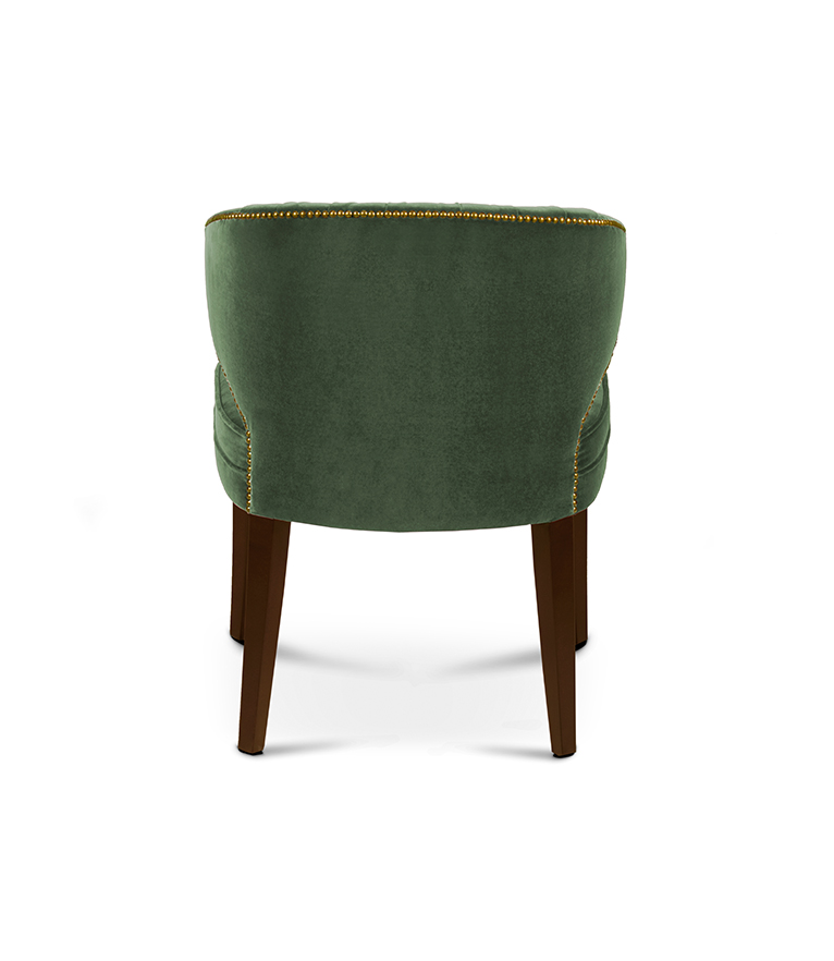 Ibis Dining Chair - Velvet Upholstered with Brass Nailhead Trim - Home'Society