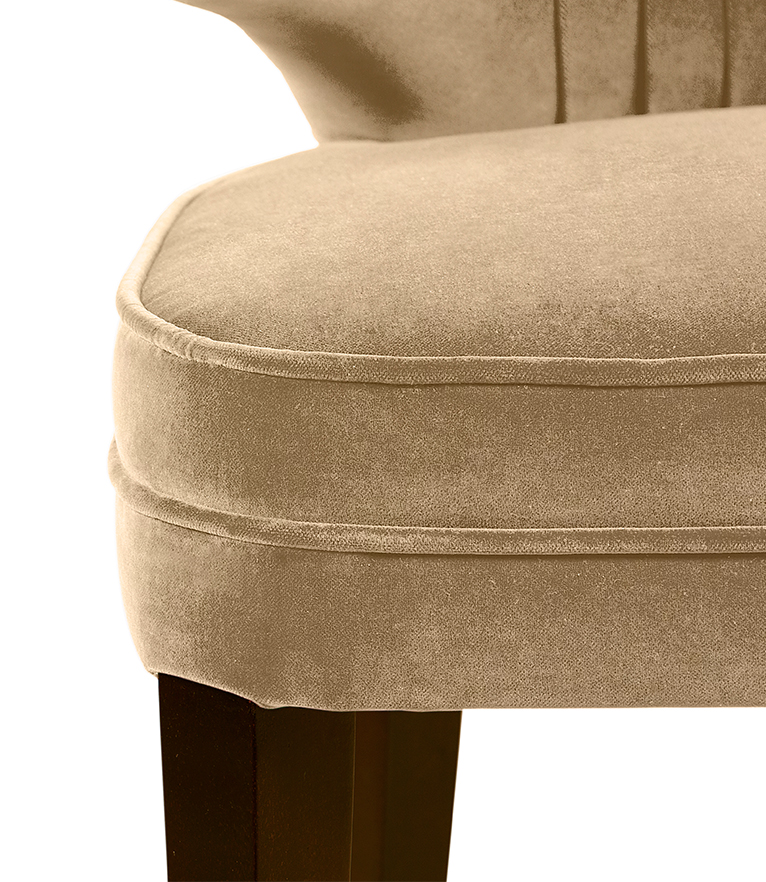 Ibis Dining Chair - Velvet Upholstered with Brass Nailhead Trim - Home'Society