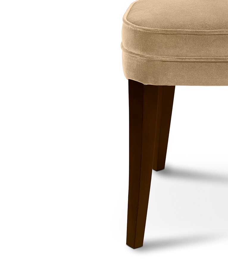 Ibis Dining Chair - Velvet Upholstered with Brass Nailhead Trim - Home'Society