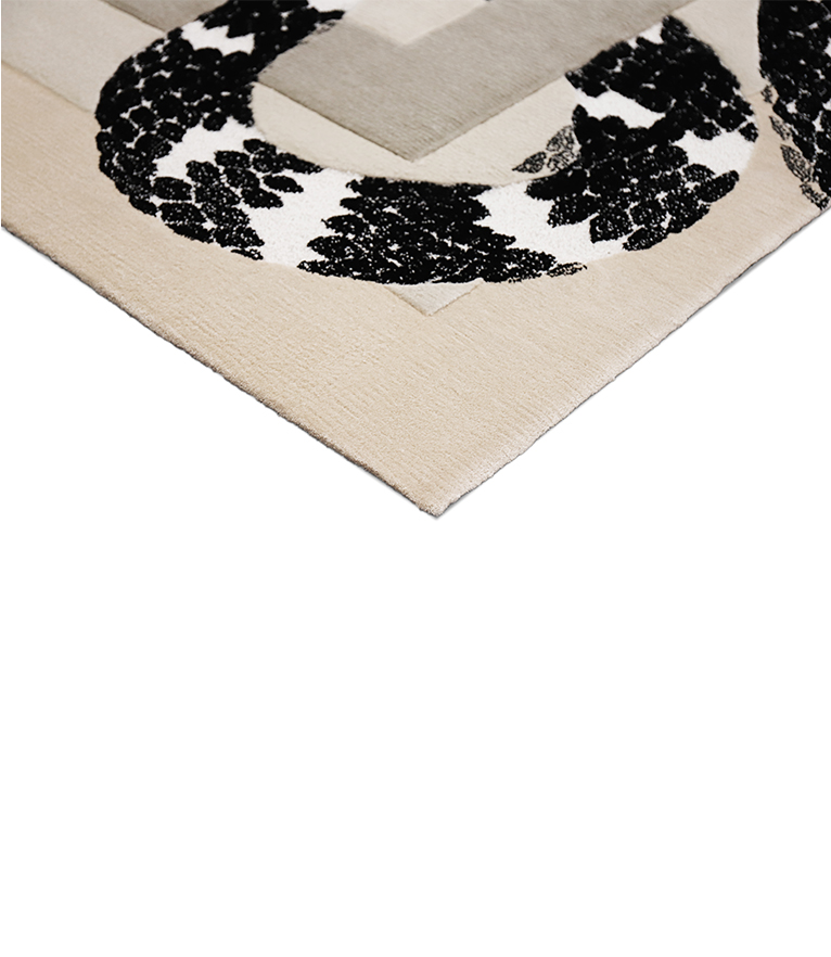Imperial Snake Area Rug - With Botanic Silk and Trendy Modern Design - Home'Society