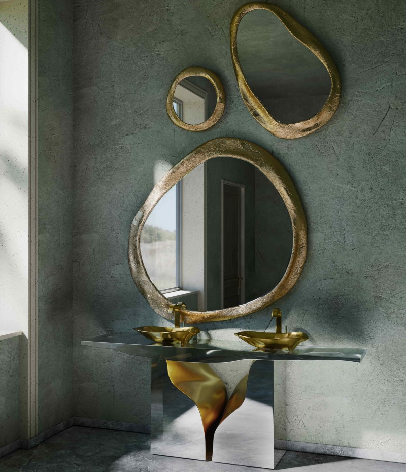 A Luxurious Restroom With Artistic Design And Sculptural Elements - Home'Society