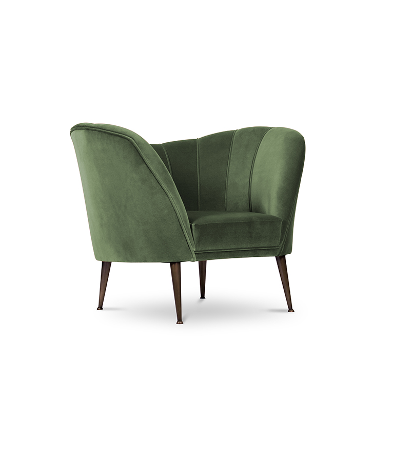 Andes Armchair - with Aged Brass Legs Modern Midcentury - Home'Society
