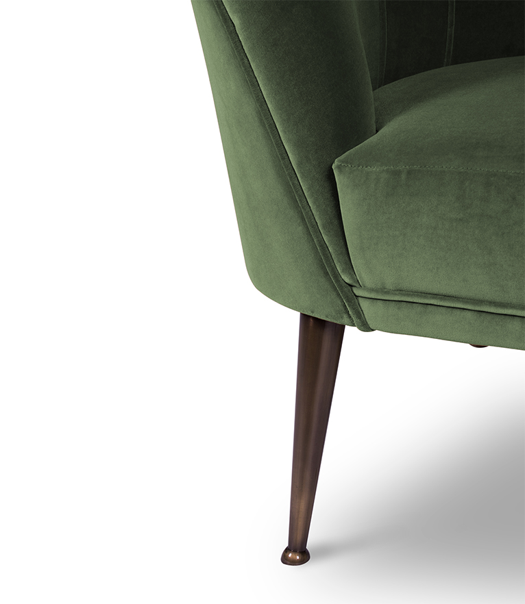 Andes Armchair - with Aged Brass Legs Modern Midcentury - Home'Society