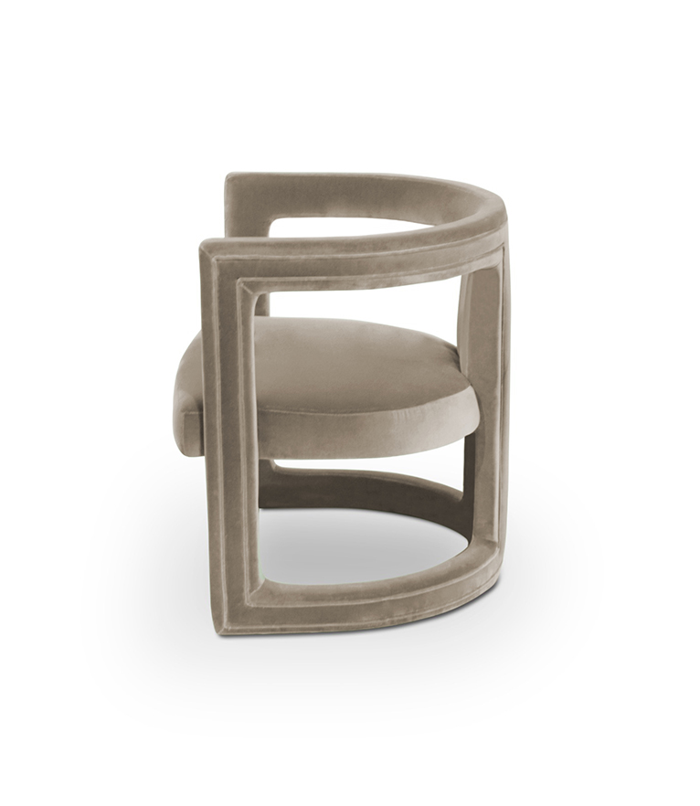 Rukay Armchair - Fully Upholstered In Velvet With A Mid-Century Modern Design - Home'Society