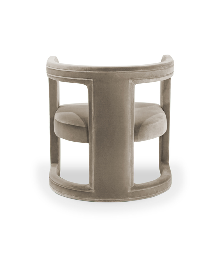 Rukay Armchair - Fully Upholstered In Velvet With A Mid-Century Modern Design - Home'Society