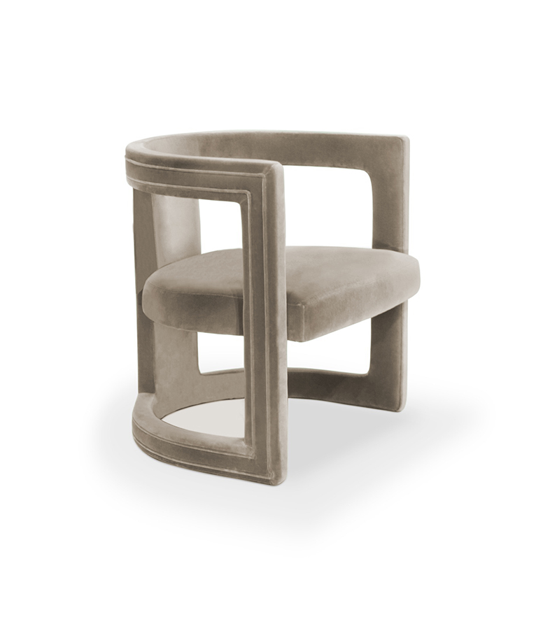 Rukay Armchair - Fully Upholstered In Velvet With A Mid-Century Modern Design - Home'Society
