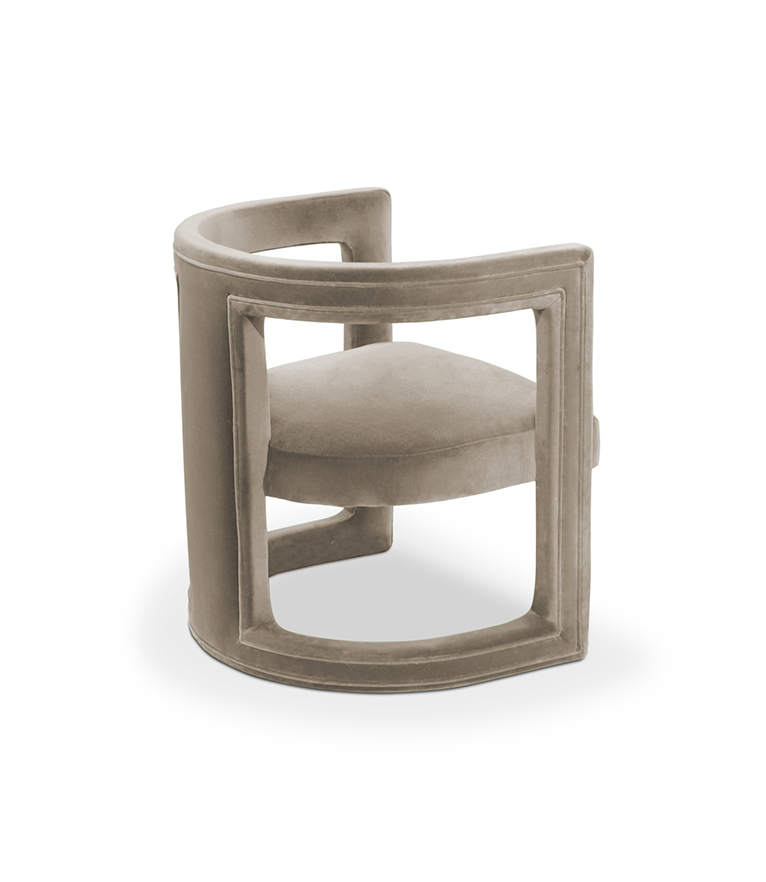 Rukay Armchair - Fully Upholstered In Velvet With A Mid-Century Modern Design - Home'Society