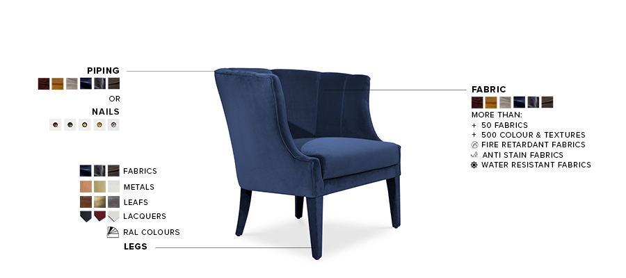 Begonia Armchair - Fully Velvet Upholstered Modern Contemporary - Home'Society