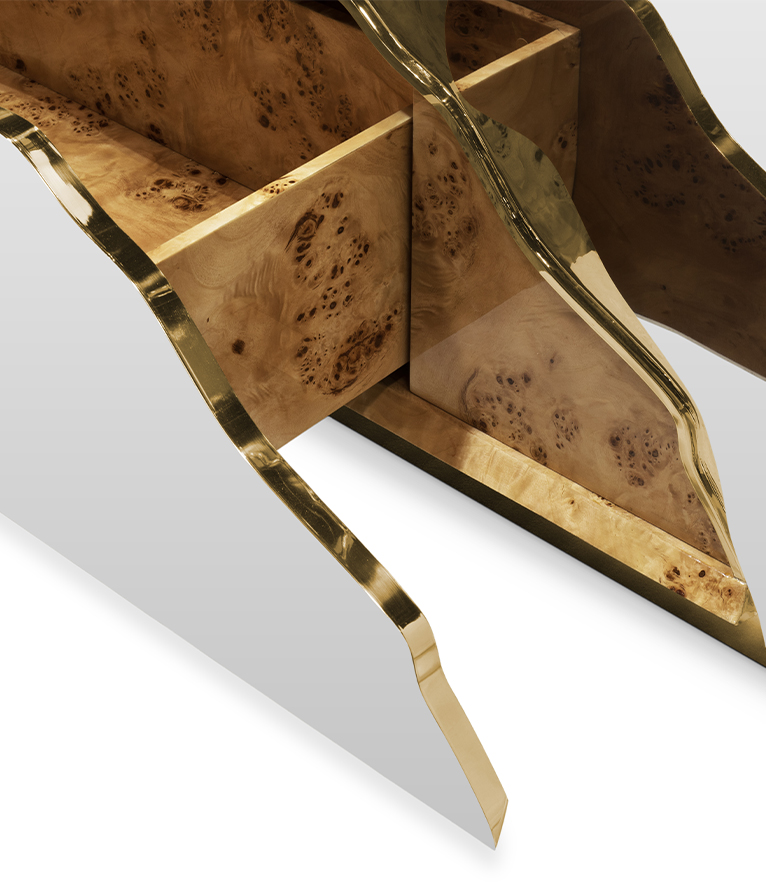 Lapiaz Single Vanity Cabinet - With Polished Brass Details For A Modern Bathroom Design - Home'Society
