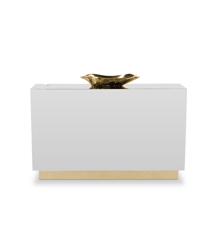 Lapiaz Single Vanity Cabinet - With Polished Brass Details For A Modern Bathroom Design - Home'Society