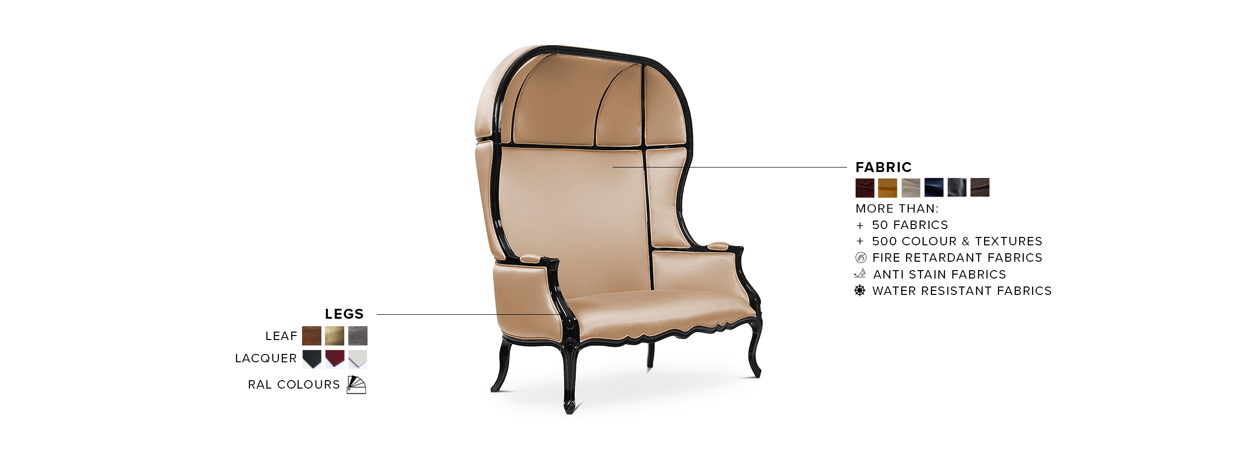Namib Sofa - in Satin Cotton for Modern Living Room - Home'Society