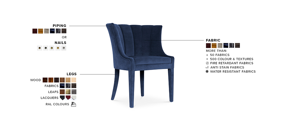 Begonia Dining Chair - Fully Upholstered in Cotton Velvet With A Modern Design - Home'Society