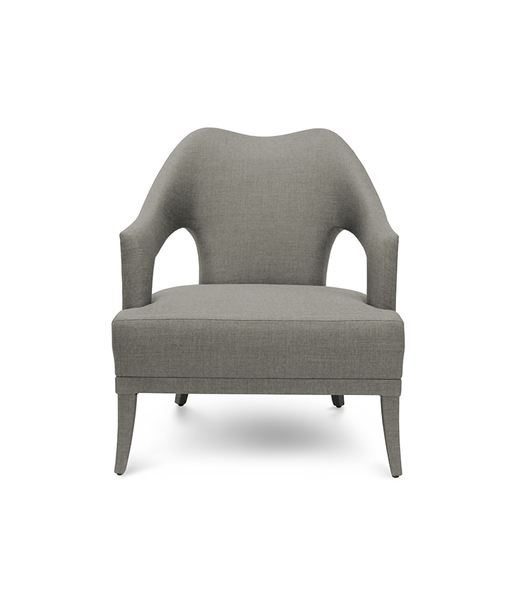 Nº20 Armchair - Fully Upholstered Twill with Gold Nail Trim - Home'Society