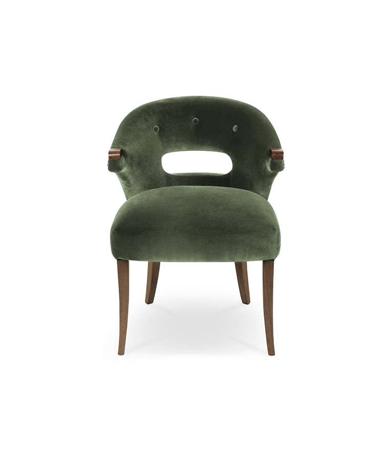Nanook Dining Chair - Design with Bronze Nails Trim Modern Classic - Home'Society