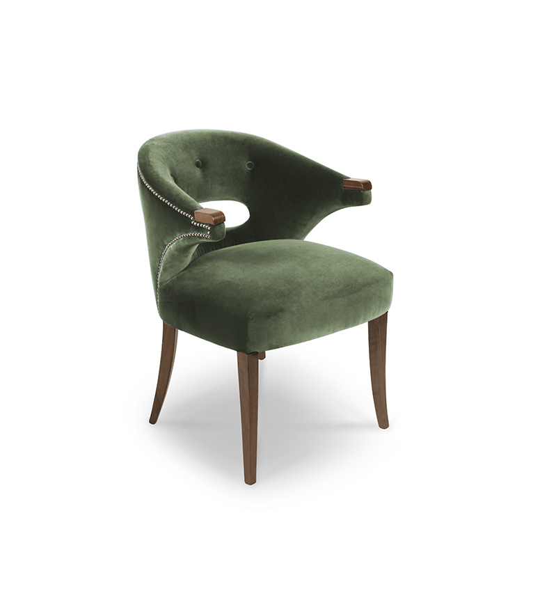 Nanook Dining Chair - Design with Bronze Nails Trim Modern Classic - Home'Society
