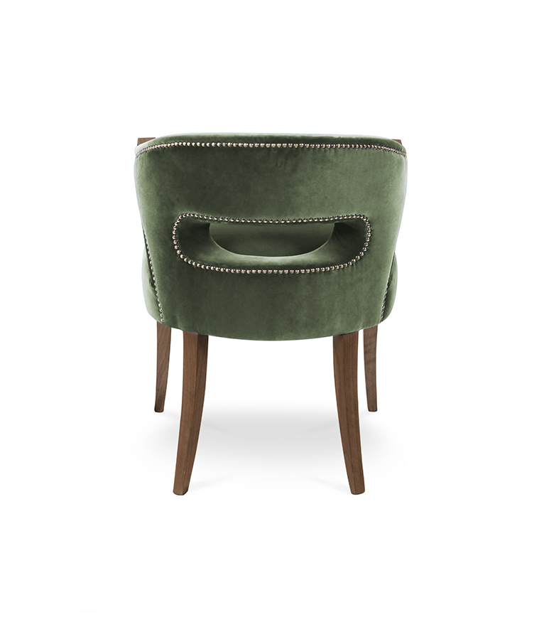 Nanook Dining Chair - Design with Bronze Nails Trim Modern Classic - Home'Society