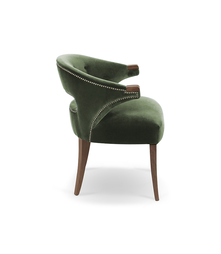 Nanook Dining Chair - Design with Bronze Nails Trim Modern Classic - Home'Society