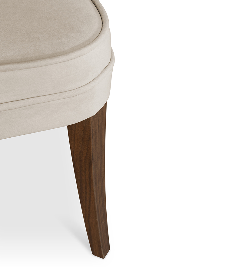 Ibis Dining Chair - Velvet Upholstered with Brass Nailhead Trim - Home'Society