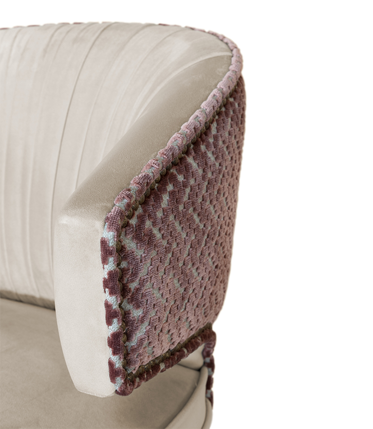 Ibis Dining Chair - Velvet Upholstered with Brass Nailhead Trim - Home'Society