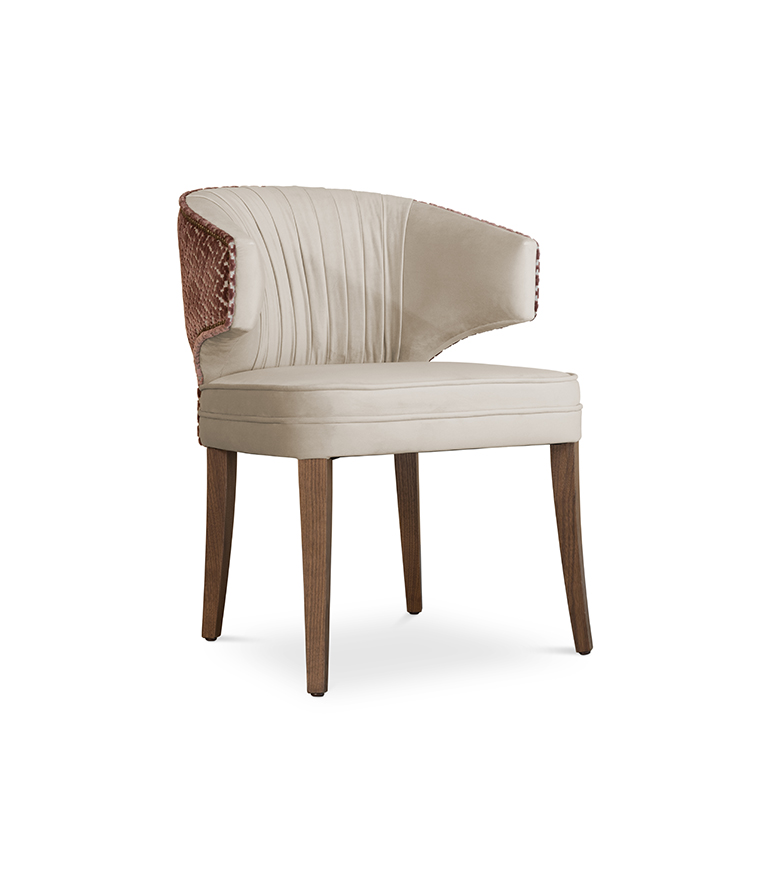 Ibis Dining Chair - Velvet Upholstered with Brass Nailhead Trim - Home'Society