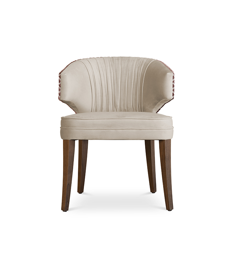 Ibis Dining Chair - Velvet Upholstered with Brass Nailhead Trim - Home'Society