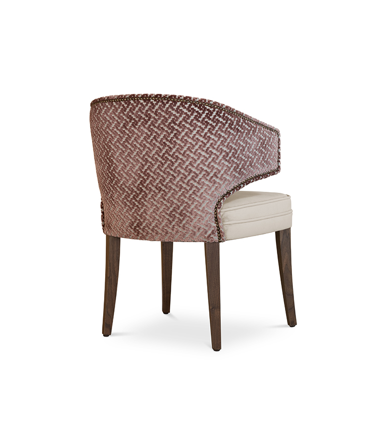 Ibis Dining Chair - Velvet Upholstered with Brass Nailhead Trim - Home'Society