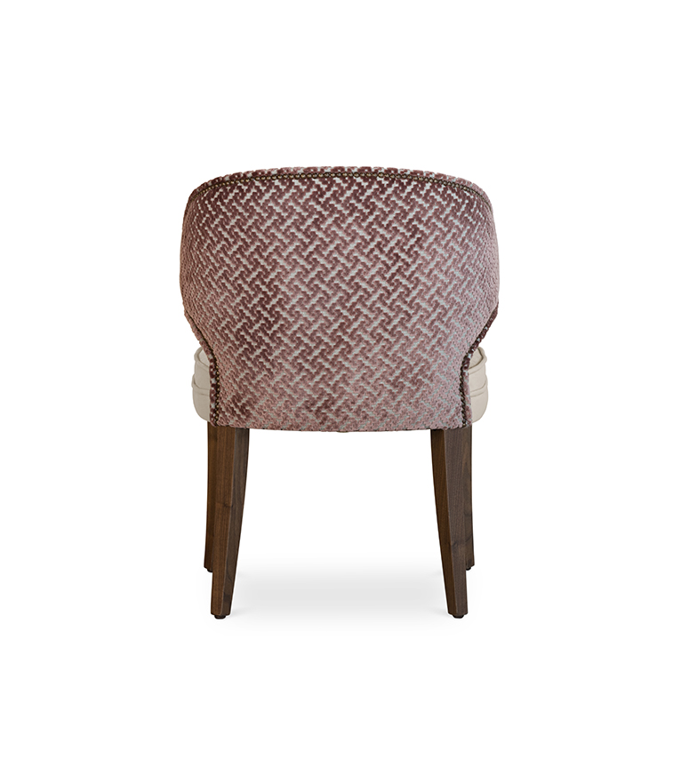 Ibis Dining Chair - Velvet Upholstered with Brass Nailhead Trim - Home'Society