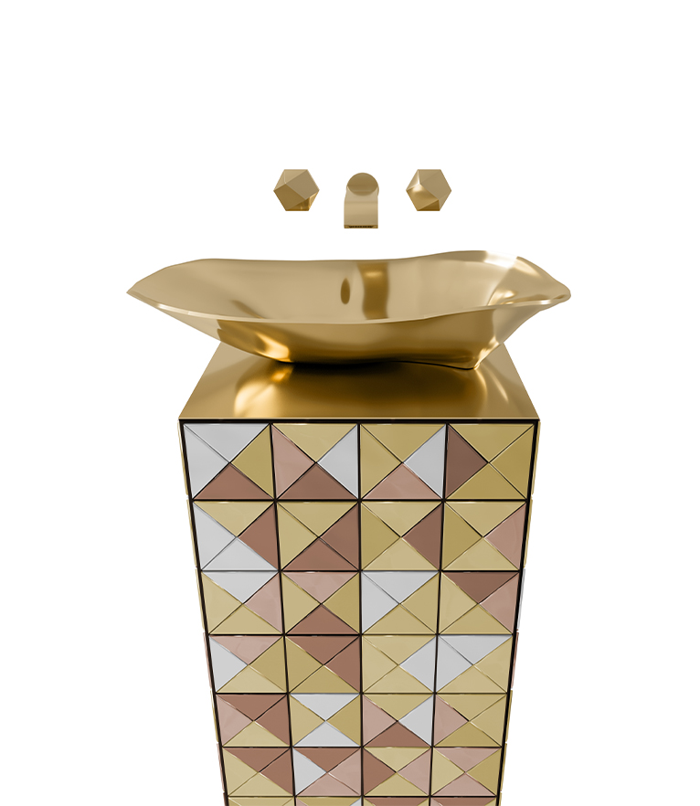 Pixel Pedestal Sink - Design Merges Geometric Creativity - Home'Society