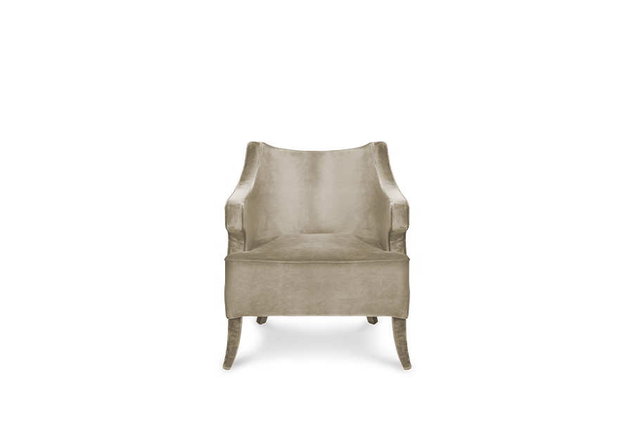 Java Armchair – Fully Upholstered Orange Velvet Accent Chair