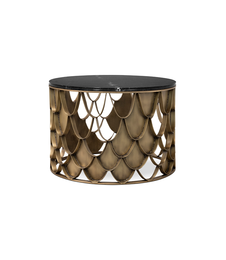 Koi Coffee Table - with Bronze Glass Top and Brass Structure - Home'Society