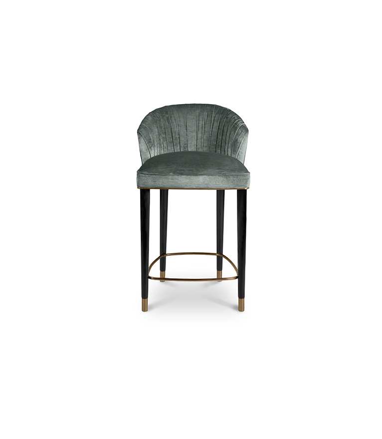 Nuka Counter Stool - Black Lacquer Legs Modern Midcentury - Home'Society