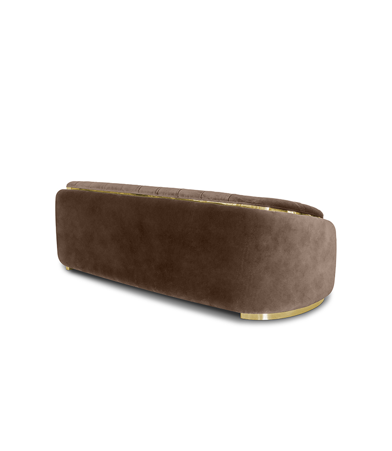 WALES King Sofa - Luxury Tufted Sofa with Curved Back and Gold Trim - Home'Society