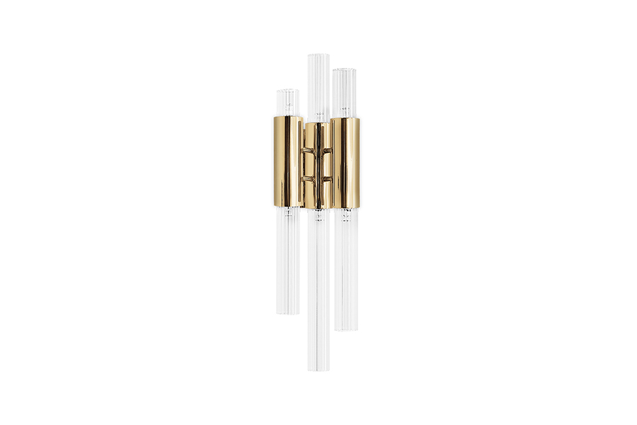 Waterfall Wall Light - An Astonishing Crystal Tubes and Plated Golden Brass