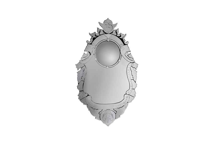 Veneto Mirror – Black Glossy Lacquer with Venetian Beveled Mirror
